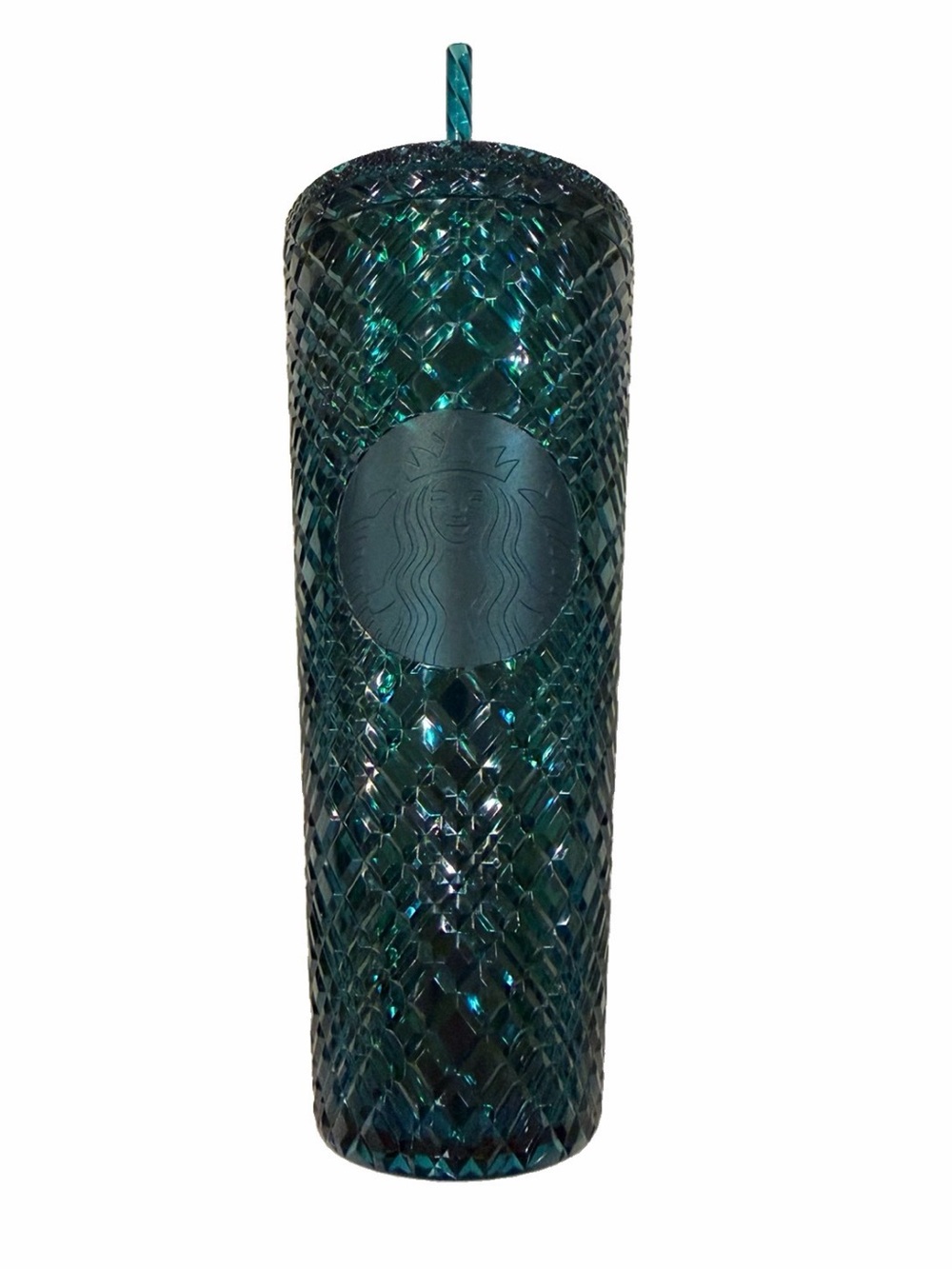 Christmas Starbucks Jeweled Emerald Green 24oz Cold Cup Tumbler Venti Holiday